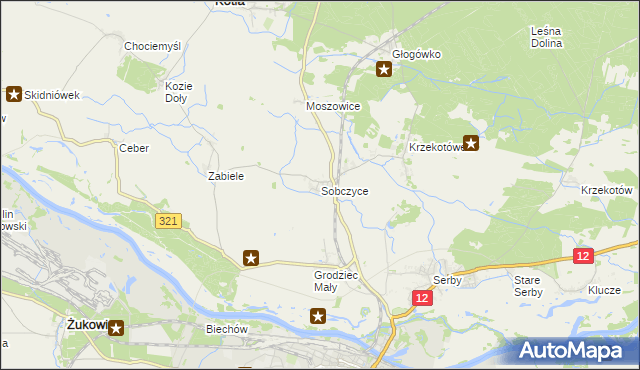 mapa Sobczyce, Sobczyce na mapie Targeo