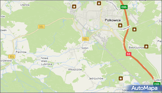 mapa Sobin, Sobin na mapie Targeo