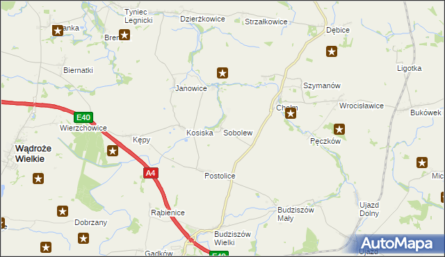 mapa Sobolew gmina Wądroże Wielkie, Sobolew gmina Wądroże Wielkie na mapie Targeo