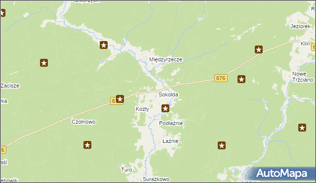 mapa Sokołda, Sokołda na mapie Targeo