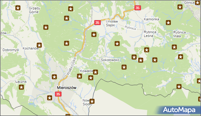 mapa Sokołowsko, Sokołowsko na mapie Targeo