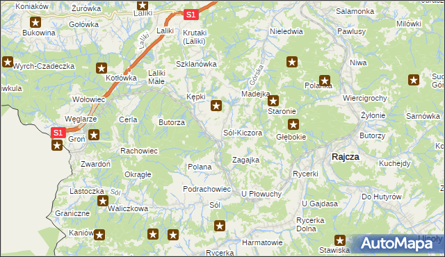 mapa Sól-Kiczora, Sól-Kiczora na mapie Targeo