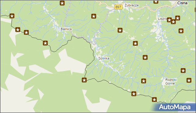 mapa Solinka, Solinka na mapie Targeo