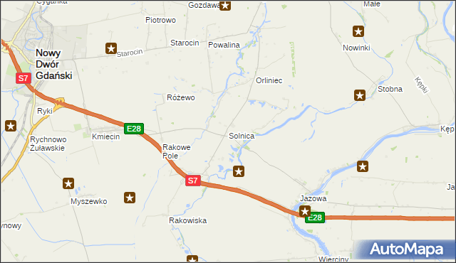 mapa Solnica, Solnica na mapie Targeo