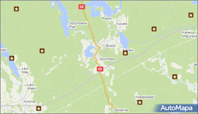mapa Spychowo, Spychowo na mapie Targeo