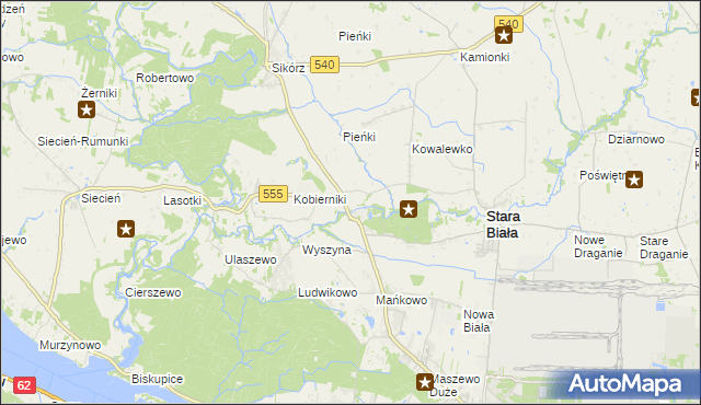 mapa Srebrna gmina Stara Biała, Srebrna gmina Stara Biała na mapie Targeo