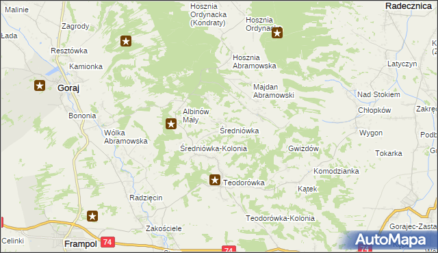 mapa Średniówka, Średniówka na mapie Targeo