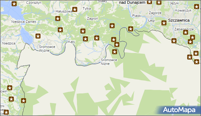 mapa Sromowce Niżne, Sromowce Niżne na mapie Targeo