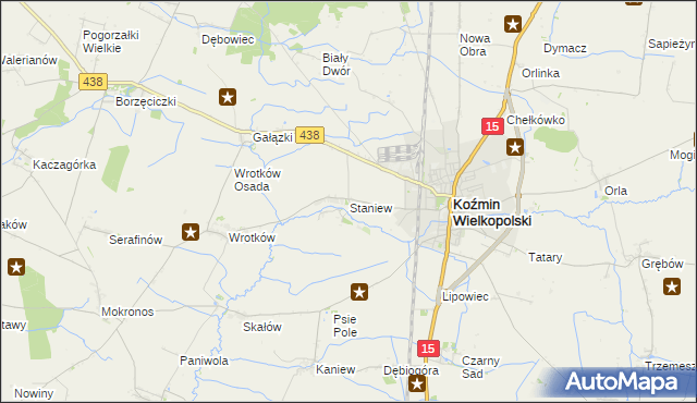 mapa Staniew, Staniew na mapie Targeo