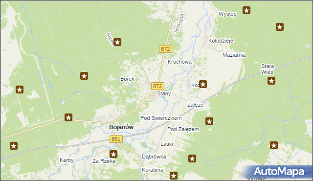 mapa Stany gmina Bojanów, Stany gmina Bojanów na mapie Targeo