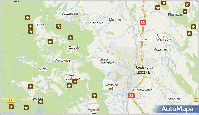 mapa Stara Bystrzyca, Stara Bystrzyca na mapie Targeo