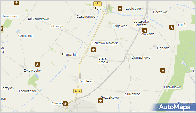 mapa Stara Krobia, Stara Krobia na mapie Targeo