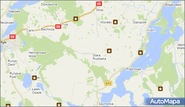 mapa Stara Rudówka, Stara Rudówka na mapie Targeo