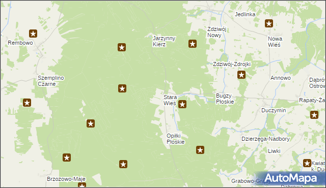 mapa Stara Wieś gmina Chorzele, Stara Wieś gmina Chorzele na mapie Targeo