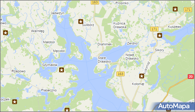 mapa Stare Drawsko, Stare Drawsko na mapie Targeo