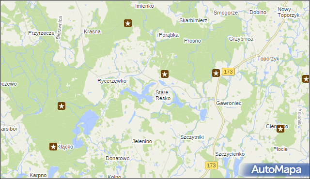 mapa Stare Resko, Stare Resko na mapie Targeo