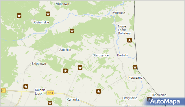 mapa Starożyńce, Starożyńce na mapie Targeo