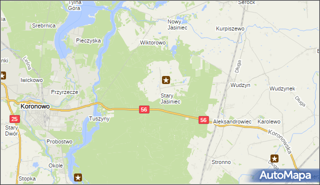 mapa Stary Jasiniec, Stary Jasiniec na mapie Targeo