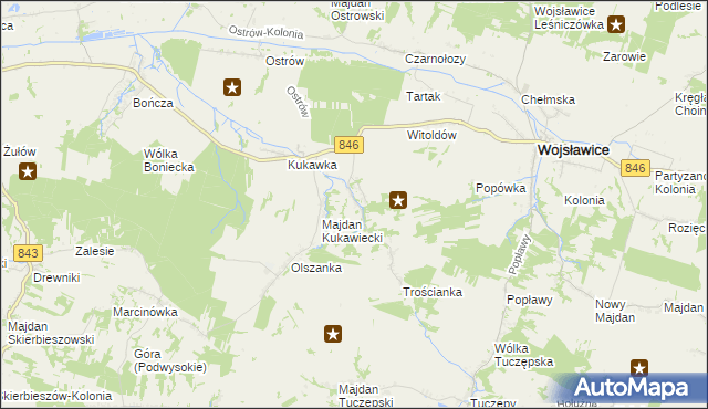 mapa Stary Majdan gmina Wojsławice, Stary Majdan gmina Wojsławice na mapie Targeo