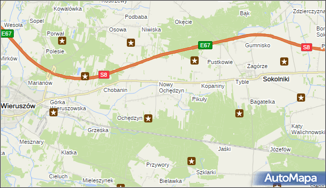 mapa Stary Ochędzyn, Stary Ochędzyn na mapie Targeo