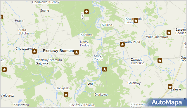 mapa Stary Podoś, Stary Podoś na mapie Targeo