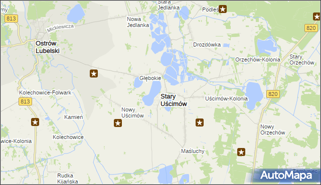 mapa Stary Uścimów, Stary Uścimów na mapie Targeo