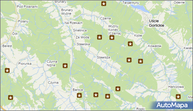 mapa Stawisza, Stawisza na mapie Targeo