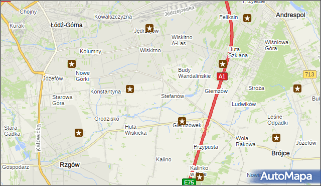 mapa Stefanów gmina Brójce, Stefanów gmina Brójce na mapie Targeo