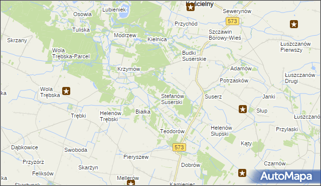 mapa Stefanów Suserski, Stefanów Suserski na mapie Targeo