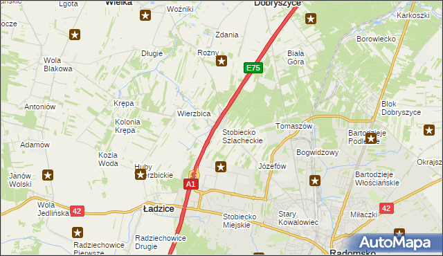 mapa Stobiecko Szlacheckie, Stobiecko Szlacheckie na mapie Targeo