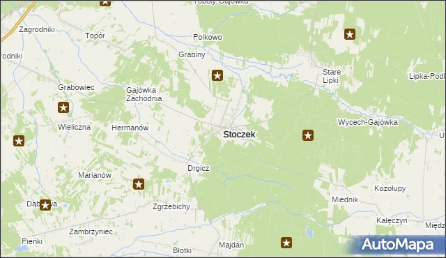 mapa Stoczek powiat węgrowski, Stoczek powiat węgrowski na mapie Targeo