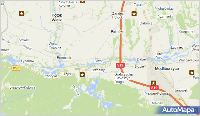 mapa Stojeszyn Pierwszy, Stojeszyn Pierwszy na mapie Targeo