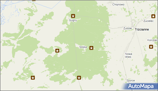 mapa Stójka gmina Trzcianne, Stójka gmina Trzcianne na mapie Targeo