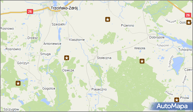 mapa Stołeczna, Stołeczna na mapie Targeo