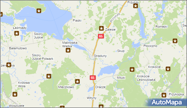 mapa Straduny, Straduny na mapie Targeo