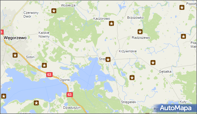 mapa Stręgiel, Stręgiel na mapie Targeo