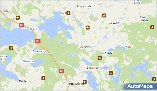 mapa Stręgielek, Stręgielek na mapie Targeo