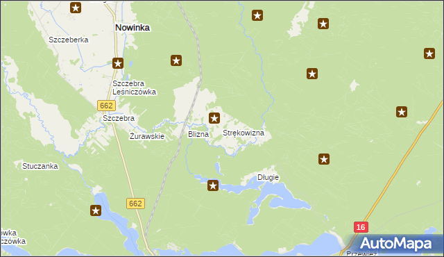 mapa Strękowizna, Strękowizna na mapie Targeo