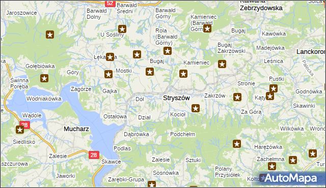 mapa Stryszów, Stryszów na mapie Targeo