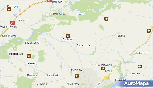 mapa Strzeczona, Strzeczona na mapie Targeo