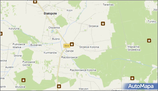 mapa Strzelce-Kolonia, Strzelce-Kolonia na mapie Targeo