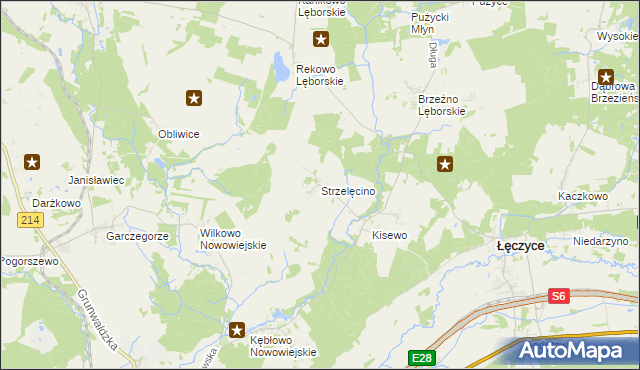 mapa Strzelęcino, Strzelęcino na mapie Targeo