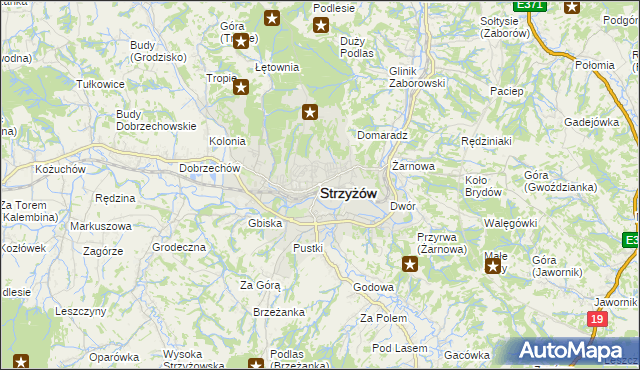 mapa Strzyżów, Strzyżów na mapie Targeo