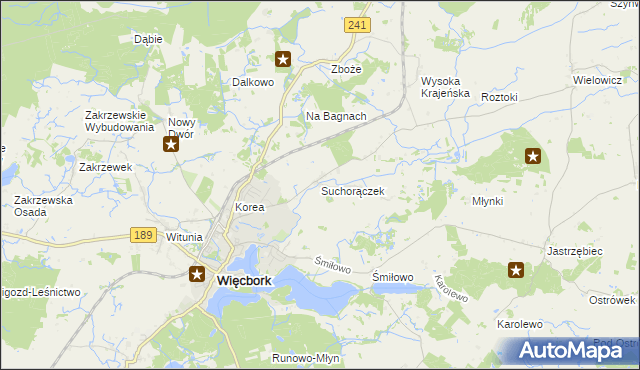 mapa Suchorączek, Suchorączek na mapie Targeo