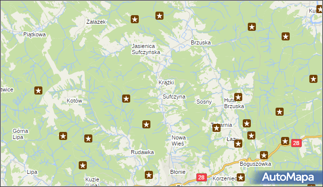 mapa Sufczyna, Sufczyna na mapie Targeo