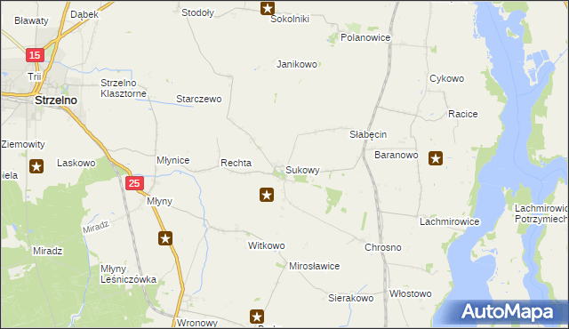 mapa Sukowy, Sukowy na mapie Targeo