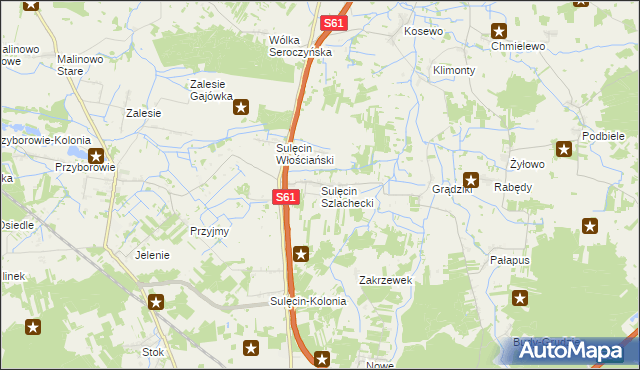 mapa Sulęcin Szlachecki, Sulęcin Szlachecki na mapie Targeo