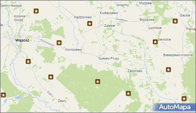 mapa Sulewo-Prusy, Sulewo-Prusy na mapie Targeo