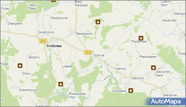 mapa Sulicice, Sulicice na mapie Targeo