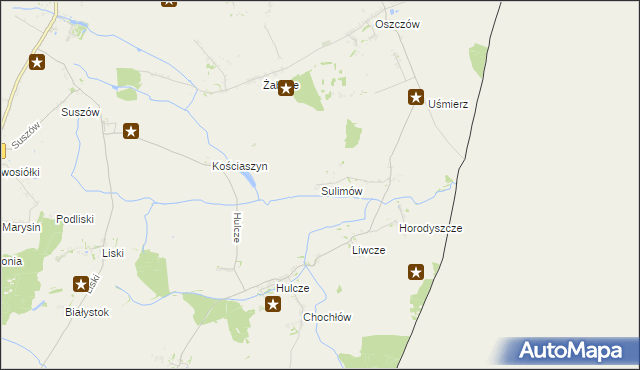 mapa Sulimów gmina Dołhobyczów, Sulimów gmina Dołhobyczów na mapie Targeo